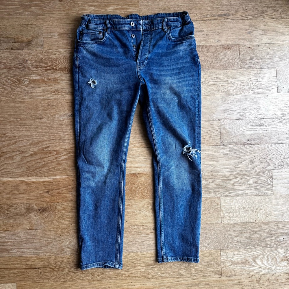 Scotch & Soda Distressed Blue Skinny Jeans